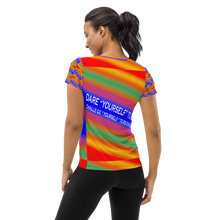 Dare Yourself To Be Nu... Pride Challenge Yourself To Re-envision You All-Over Print Women's Athletic T-shirt