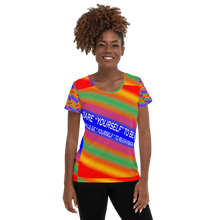 Dare Yourself To Be Nu... Pride Challenge Yourself To Re-envision You All-Over Print Women's Athletic T-shirt