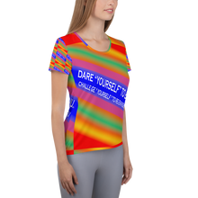 Dare Yourself To Be Nu... Pride Challenge Yourself To Re-envision You All-Over Print Women's Athletic T-shirt