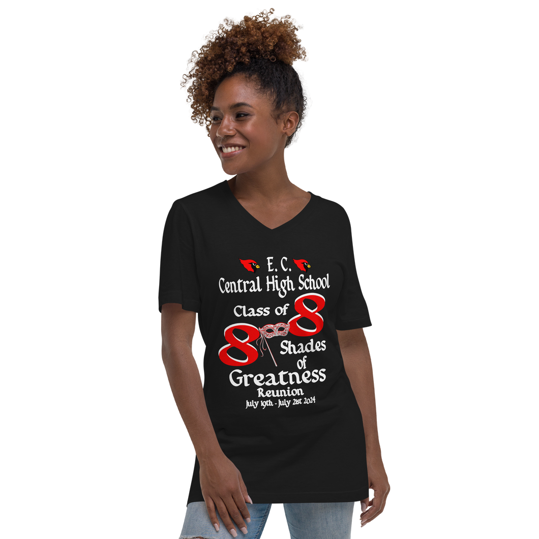 E. C. Central Class of 88 Shades of Greatness (Mask) R88/WL Unisex Short Sleeve V-Neck T-Shirt
