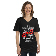 E. C. Central Class of 88 Shades of Greatness (Cardinal) R88/WL Unisex Short Sleeve V-Neck T-Shirt