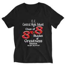 E. C. Central Class of 88 Shades of Greatness (Cardinal) R88/WL Unisex Short Sleeve V-Neck T-Shirt