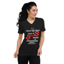 E. C. Central Class of 88 Shades of Greatness (Cardinal) R88/WL Unisex Short Sleeve V-Neck T-Shirt