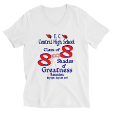 E. C. Central Class of 88 Shades of Greatness (Mask) R88/BL Unisex Short Sleeve V-Neck T-Shirt