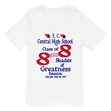 E. C. Central Class of 88 Shades of Greatness (Mask) R88/BL Unisex Short Sleeve V-Neck T-Shirt