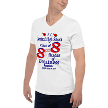 E. C. Central Class of 88 Shades of Greatness (Mask) R88/BL Unisex Short Sleeve V-Neck T-Shirt