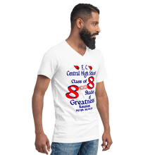 E. C. Central Class of 88 Shades of Greatness (Mask) R88/BL Unisex Short Sleeve V-Neck T-Shirt