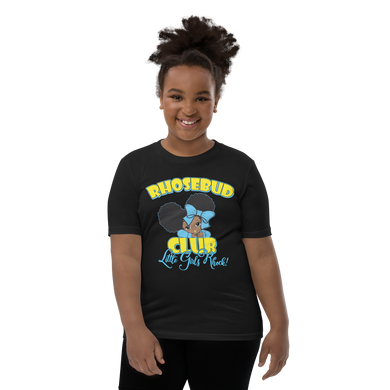 Rhosebud Club Little Girls Rock! 2 Afro Puffs Youth Short Sleeve T-Shirt