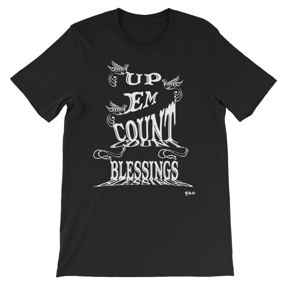 Blessings Count Em Up Unisex White Letters Short Sleeve T-shirt