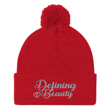 Defining Beauty Women Grey Pom Pom Knit Cap