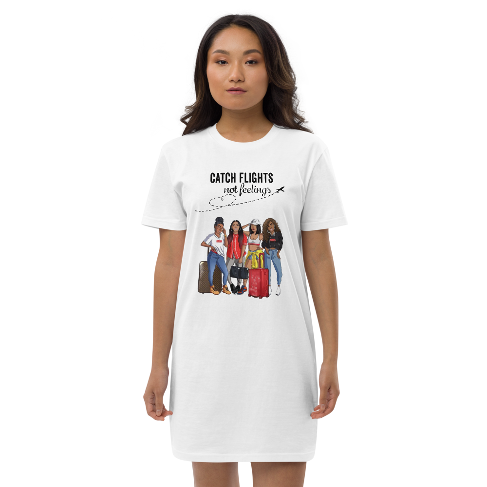 Catching Flights Not Feelings Organic cotton t-shirt dress