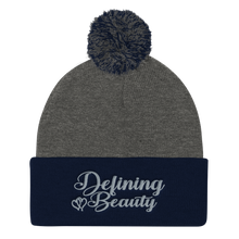 Defining Beauty Women Grey Pom Pom Knit Cap