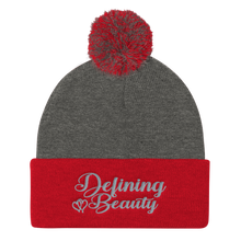 Defining Beauty Women Grey Pom Pom Knit Cap