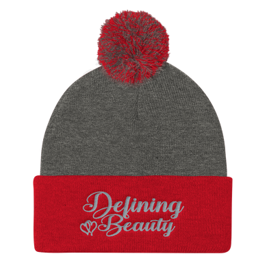 Defining Beauty Women Grey Pom Pom Knit Cap