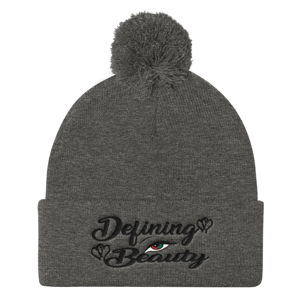 Defining Beauty (Eye) Pom Pom Knit Cap