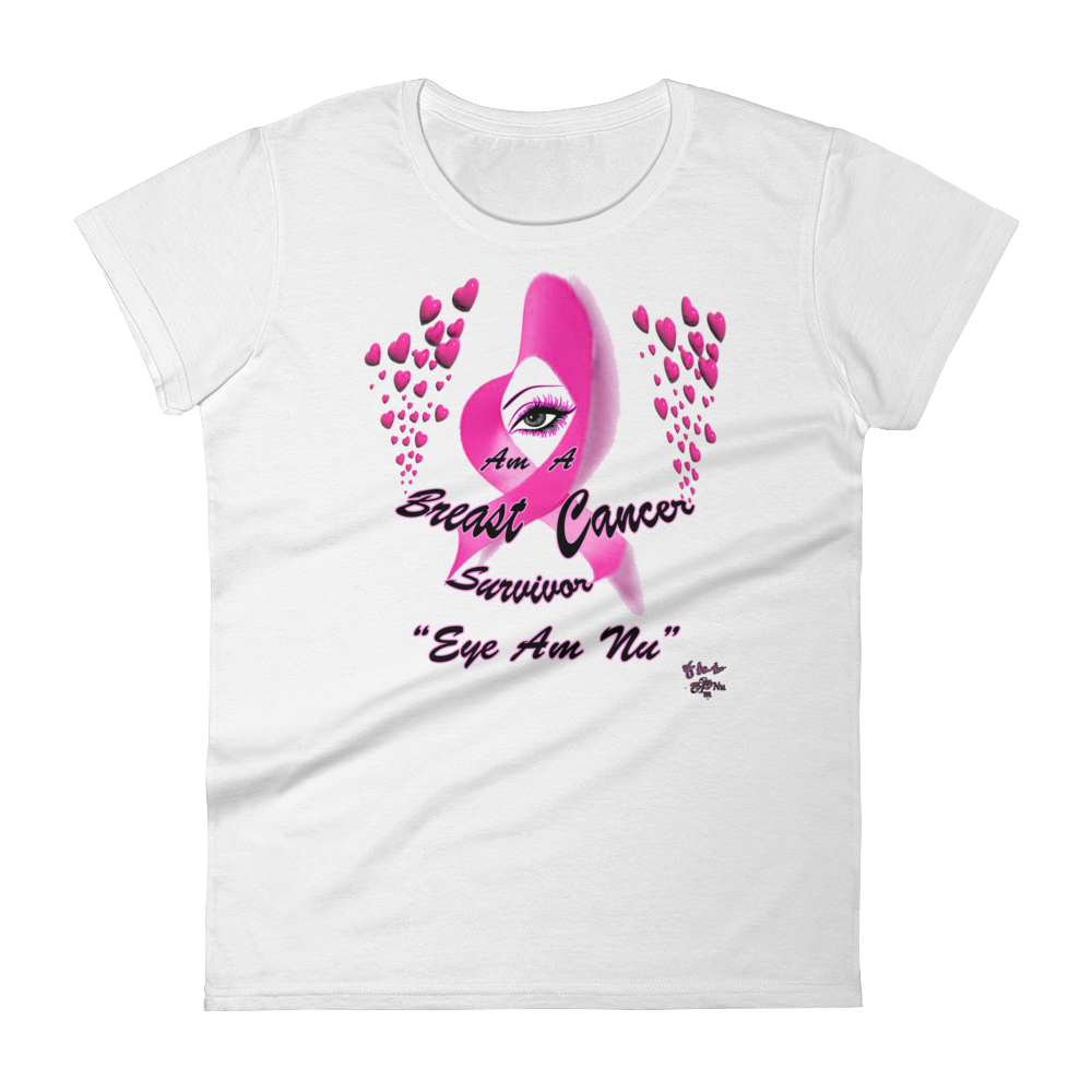 Eye Am A Survivor - Hearts (Breast Cancer)  Women's short sleeve t-shirt