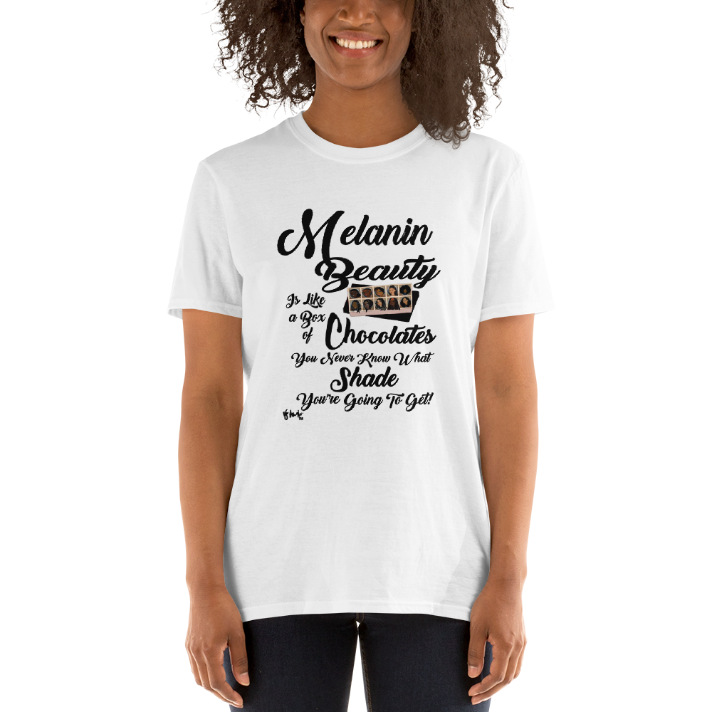 Melanin Beauty is like A Box of Chocolate (b) Short-Sleeve Unisex T-Shirt