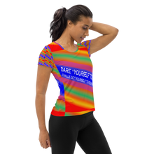 Dare Yourself To Be Nu... Pride Challenge Yourself To Re-envision You All-Over Print Women's Athletic T-shirt