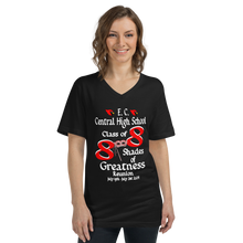 E. C. Central Class of 88 Shades of Greatness (Mask) Unisex Short Sleeve V-Neck T-Shirt (WL/R88)