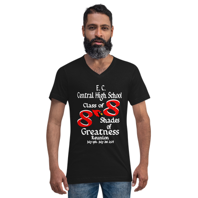 E. C. Central Class of 88 Shades of Greatness (Cardinal) R88 / WL Unisex Short Sleeve V-Neck T-Shirt