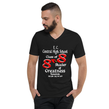E. C. Central Class of 88 Shades of Greatness (Cardinal) Unisex Short Sleeve V-Neck T-Shirt WL/R88