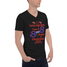 E. C. Central Class of 88 Shades of Greatness (Mask) B88/RL Unisex Short Sleeve V-Neck T-Shirt