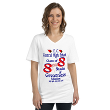 E. C. Central Class of 88 Shades of Greatness (Mask) R88/BL Unisex Short Sleeve V-Neck T-Shirt