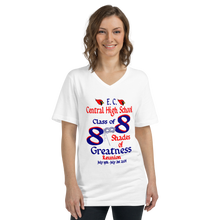 E. C. Central Class of 88 Shades of Greatness (Mask) B88/Mixed Lt. Unisex Short Sleeve V-Neck T-Shirt