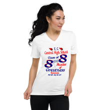 E. C. Central Class of 88 Shades of Greatness (Mask) B88/Mixed Lt. Unisex Short Sleeve V-Neck T-Shirt