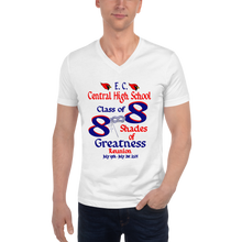 E. C. Central Class of 88 Shades of Greatness (Mask) B88/Mixed Lt. Unisex Short Sleeve V-Neck T-Shirt