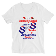 E. C. Central Class of 88 Shades of Greatness (Mask) B88/Mixed Lt. Unisex Short Sleeve V-Neck T-Shirt