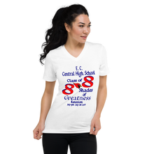 E. C. Central Class of 88 Shades of Greatness (Cardinal) B Unisex Short Sleeve V-Neck T-Shirt