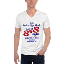 E. C. Central Class of 88 Shades of Greatness (Cardinal) R88/BL Unisex Short Sleeve V-Neck T-Shirt