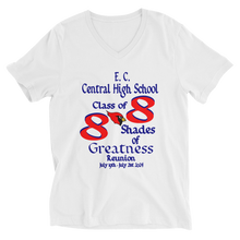 E. C. Central Class of 88 Shades of Greatness (Cardinal) R88/BL Unisex Short Sleeve V-Neck T-Shirt
