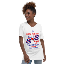 E. C. Central Class of 88 Shades of Greatness (Cardinal) Mix RB Unisex Short Sleeve V-Neck T-Shirt