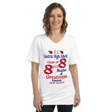 E. C. Central Class of 88 Shades of Greatness (Mask) R88/Mixed Lt. Unisex Short Sleeve V-Neck T-Shirt