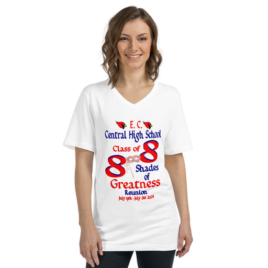 E. C. Central Class of 88 Shades of Greatness (Mask) R88 / Mixed Unisex Short Sleeve V-Neck T-Shirt