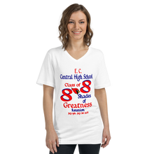 E. C. Central Class of 88 Shades of Greatness (Cardinal) R88 / Mixed Unisex Short Sleeve V-Neck T-Shirt