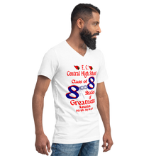 E. C. Central Class of 88 Shades of Greatness (Mask) R Unisex Short Sleeve V-Neck T-Shirt