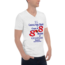 E. C. Central Class of 88 Shades of Greatness (Cardinal) R88/BL Unisex Short Sleeve V-Neck T-Shirt
