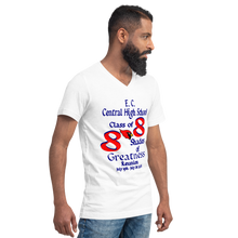 E. C. Central Class of 88 Shades of Greatness (Cardinal) R88/BL Unisex Short Sleeve V-Neck T-Shirt