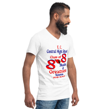 E. C. Central Class of 88 Shades of Greatness (Cardinal) R88 / Mixed Unisex Short Sleeve V-Neck T-Shirt