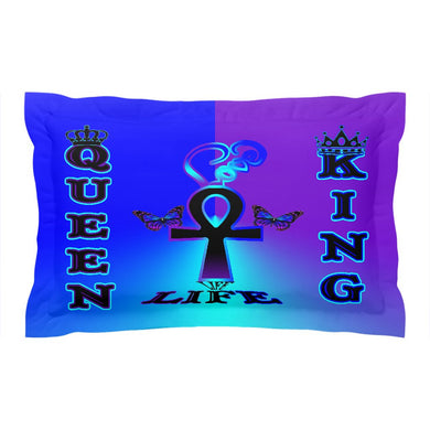 King & Queen Purple/Blue Passion Power Life Pillow Shams