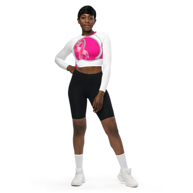 Eye Am Nu - Pink for a Cure It's A Swirl Recycled long-sleeve crop top