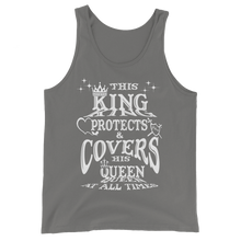 This King Protects & Covers His Queen (White Letter) Unisex  Tank Top