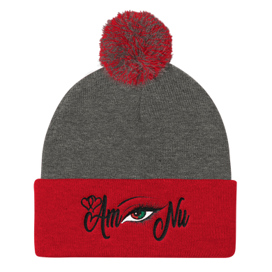 Eye Am Nu (TM) RBG Black Beauty Women Pom Pom Knit Cap