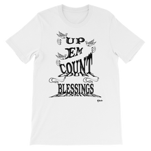 Blessings Count Em Up Black Letters Unisex Short Sleeve T-shirt