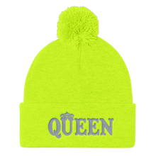 Queen Pom Pom Knit Cap (Grey Lt)