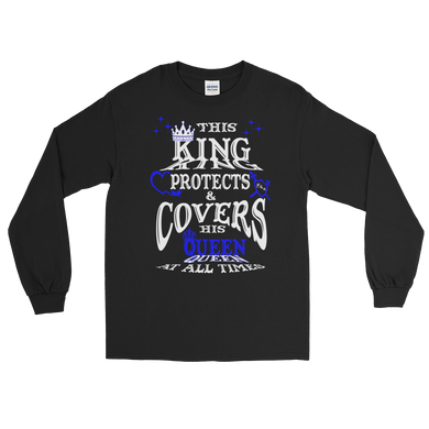 This King Protects & Covers His Queen (Blue Highlight) Long Sleeve T-Shirt