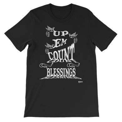Blessings Count Em Up Unisex White Letters Short Sleeve T-shirt
